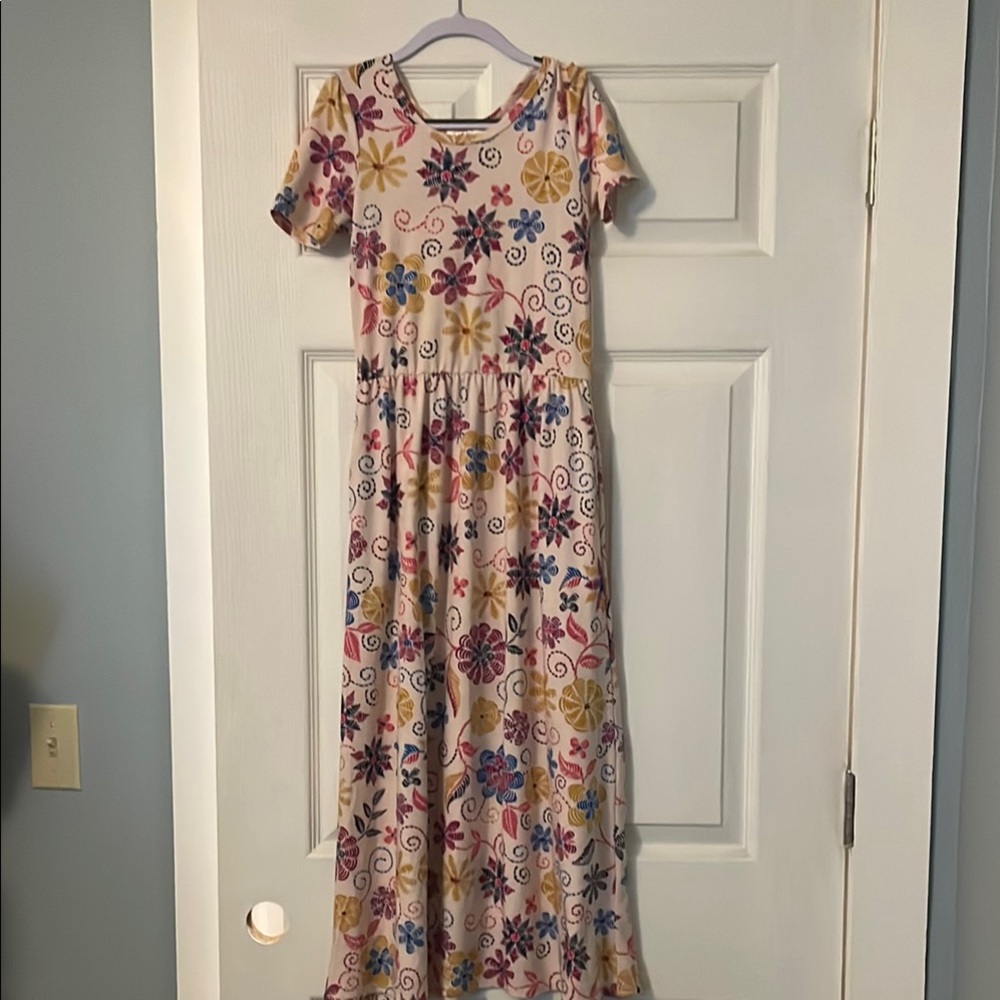 Dot Dot Smile Pink Casual Sundress Short Sleeve Crew Neck